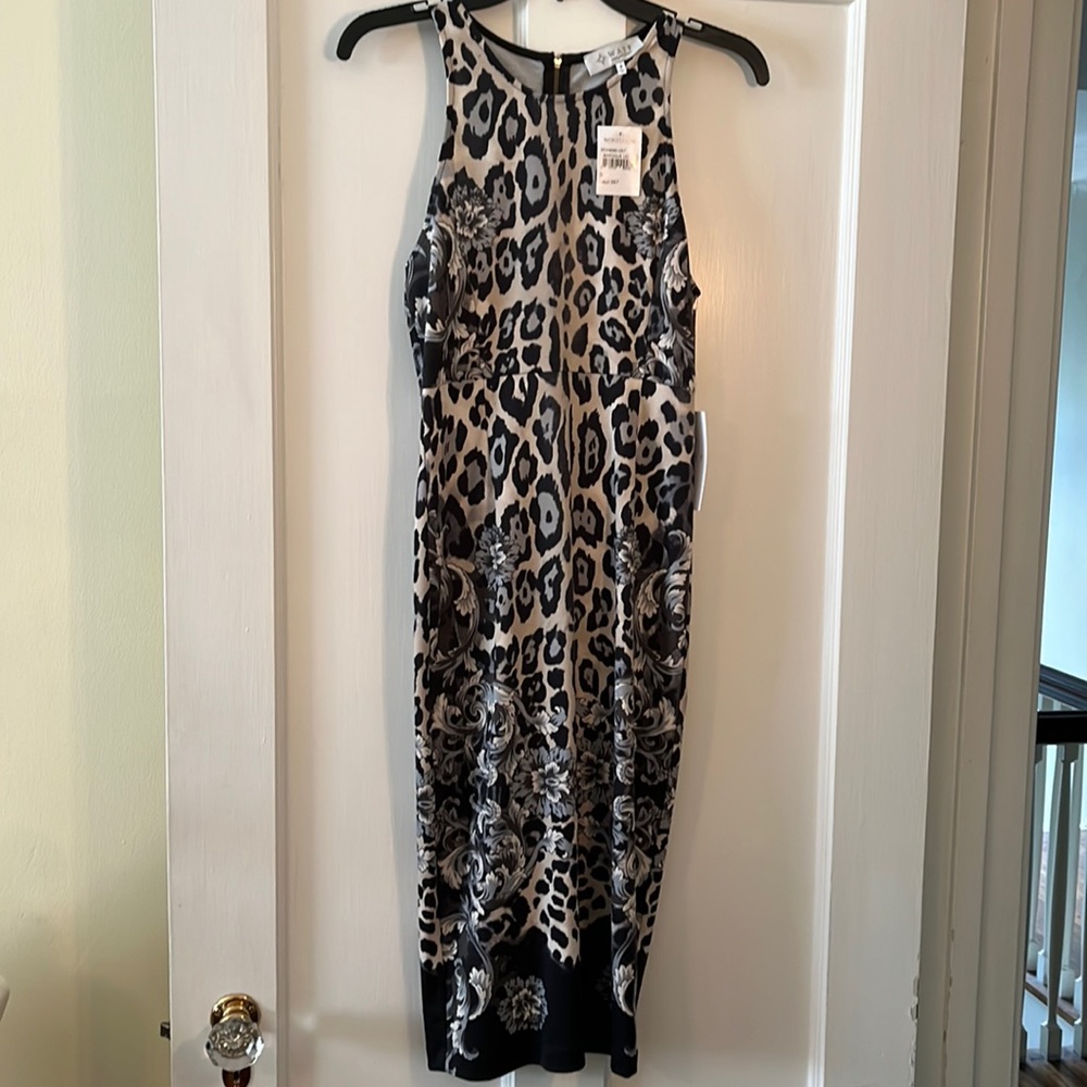 Multi colored Blue Leopard print Dress